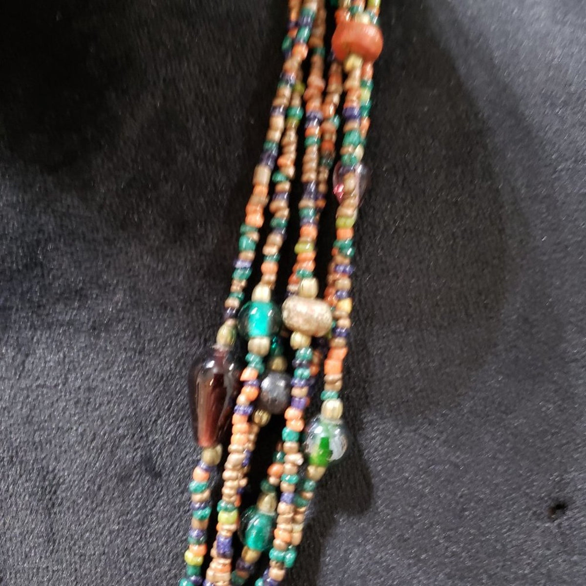 Womens Fashion Multicolor Resin Bone Beads Long Collar Necklace with Pearl Clasp