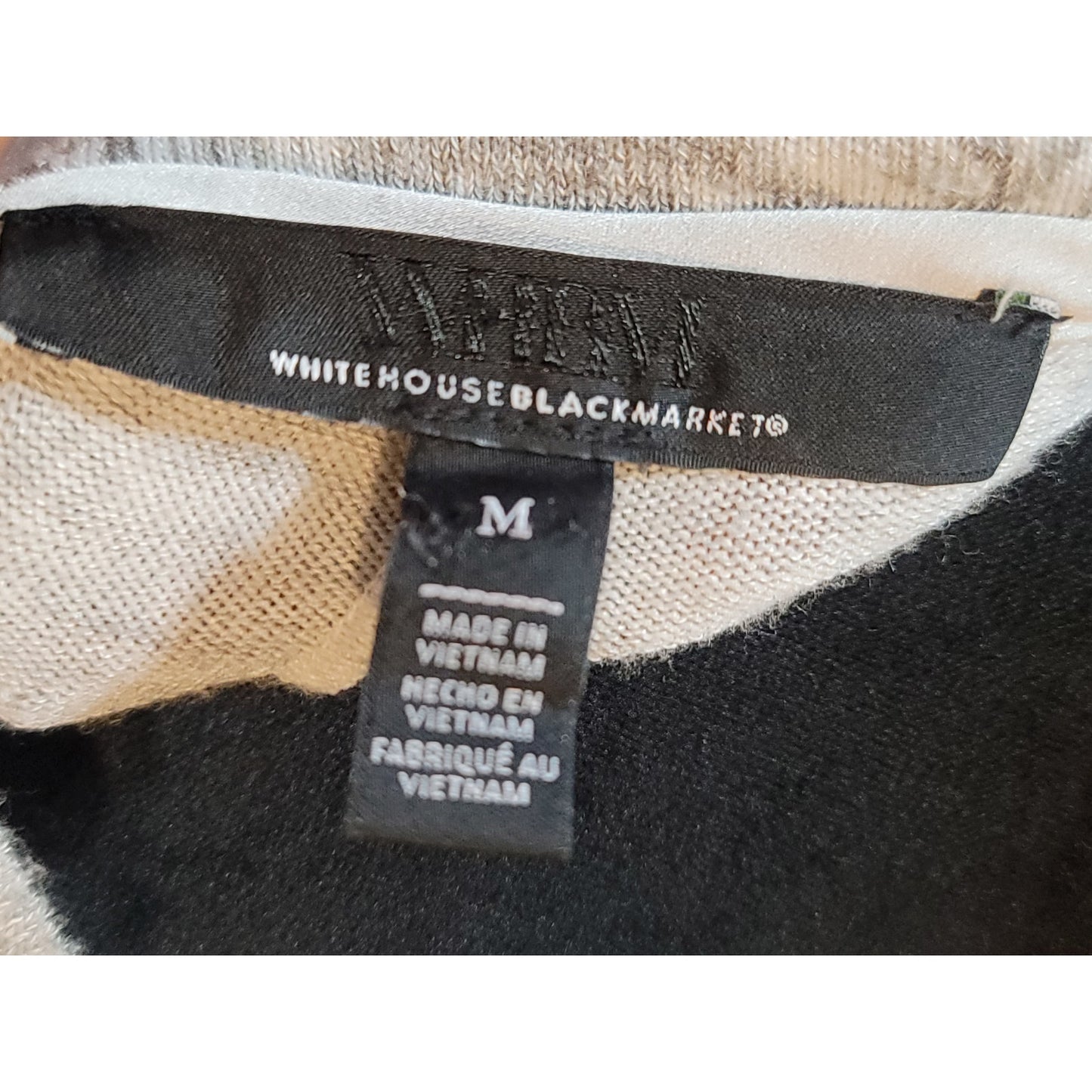 White House Black Market Sweater Women's Medium Gray Long Sleeve Pullover Print