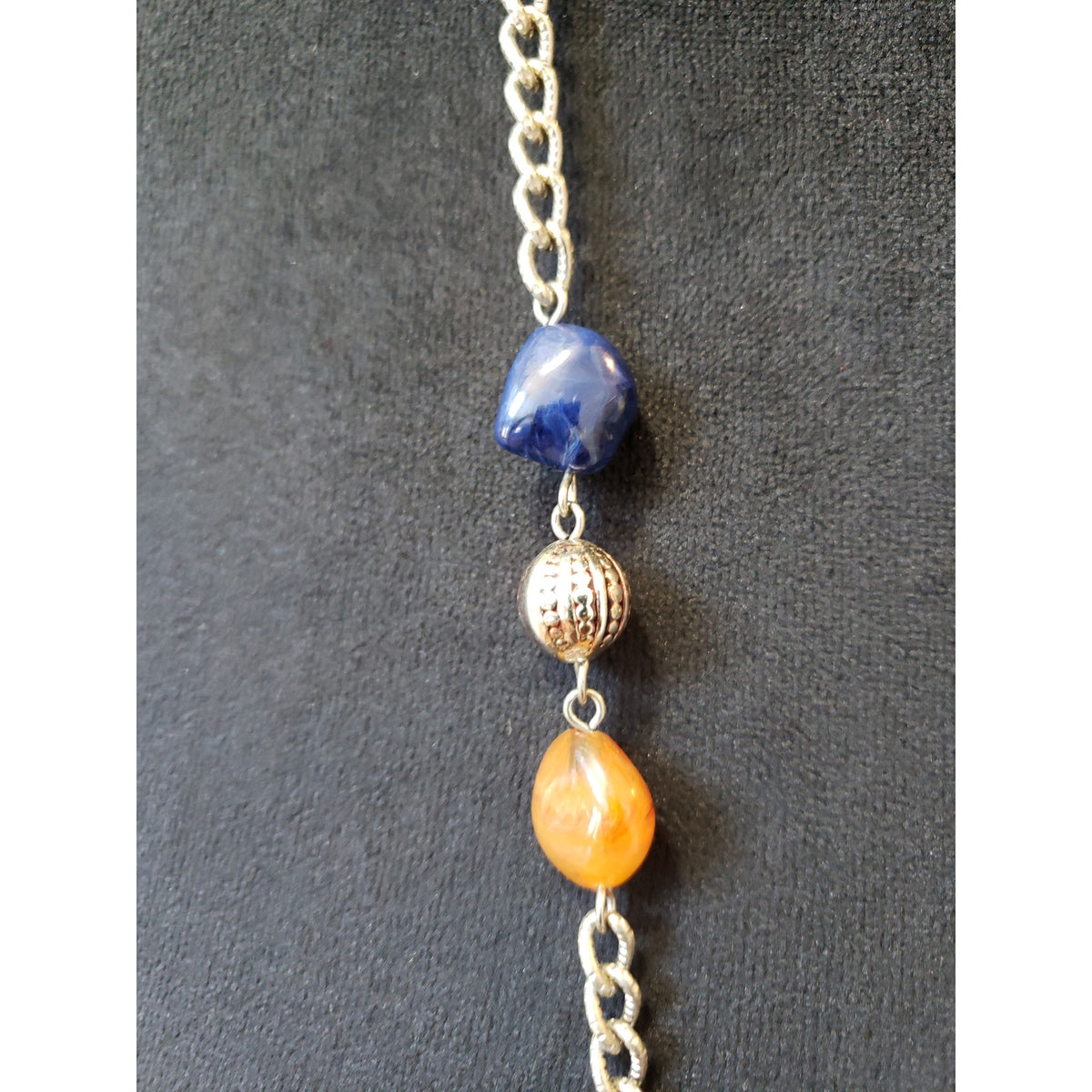 Women Long Mixed Bead Necklace Chunky Chain Artisan Boho Statement Jewelry