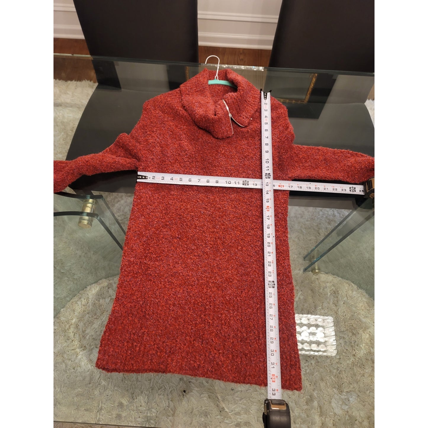 White House Black Market Cowl Neck Sweater Women's Medium Red Knit Pullover Warm