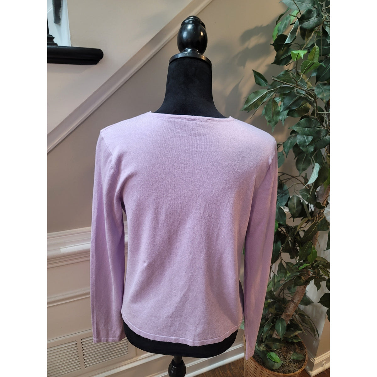 International Concepts Draped Jacket Womens Medium Purple Open Front Long Sleeve