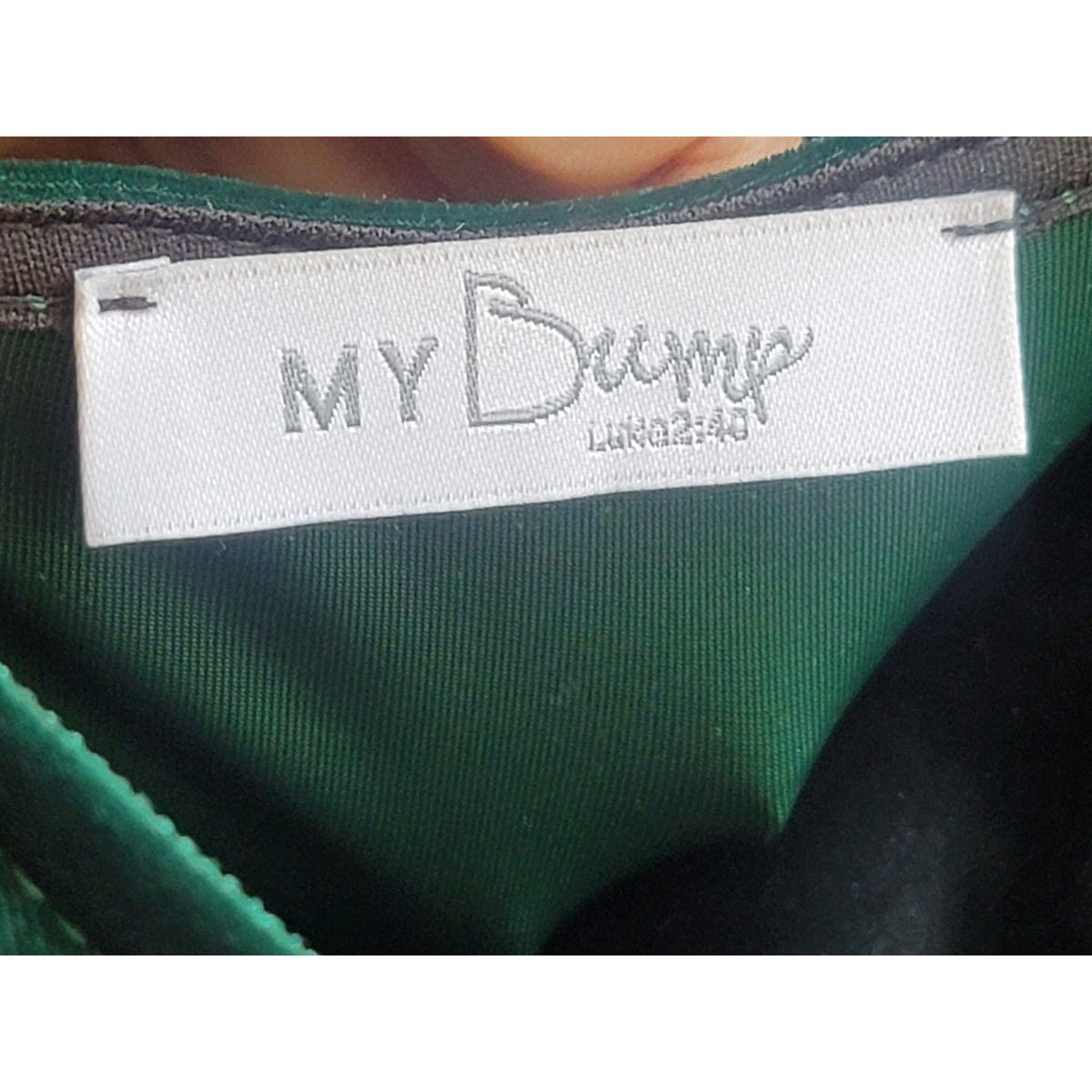 MY Bump Velvet Midi Dress Women's Size X-Large Emerald Green Short Sleeves