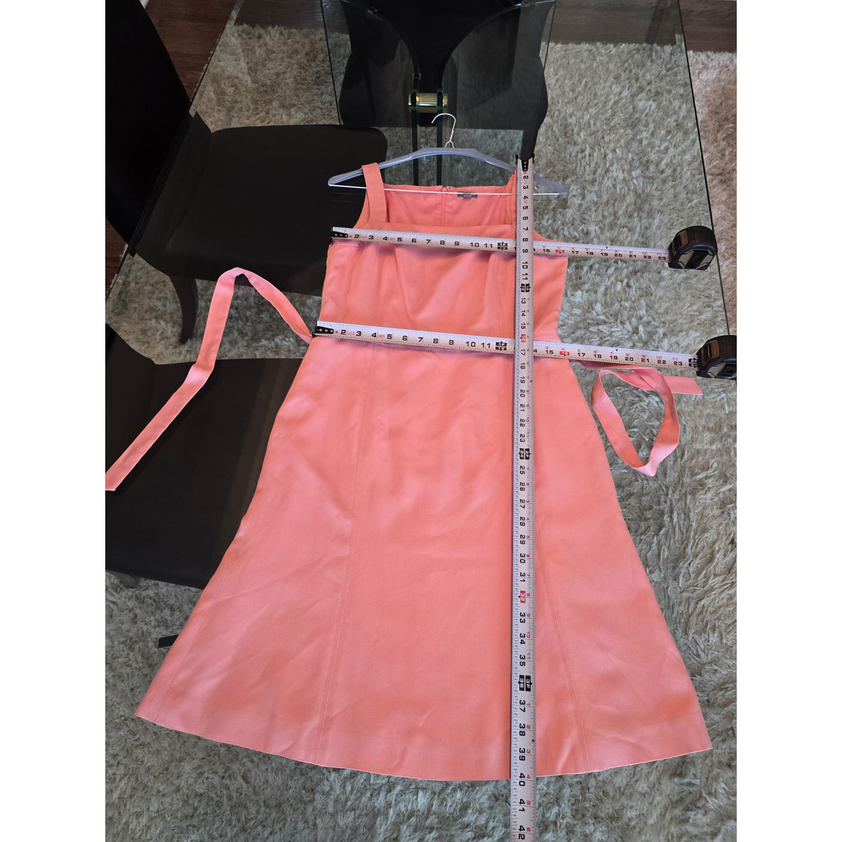 Ann Taylor Sheath Dress Women's Size 8 Pink Tie Waist Square Neck Back Zipper