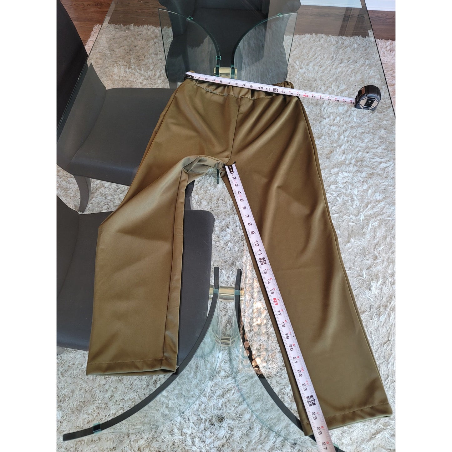 Women's 2 Piece Suit Size L Green Solid Long Sleeve Double Breasted Open Front