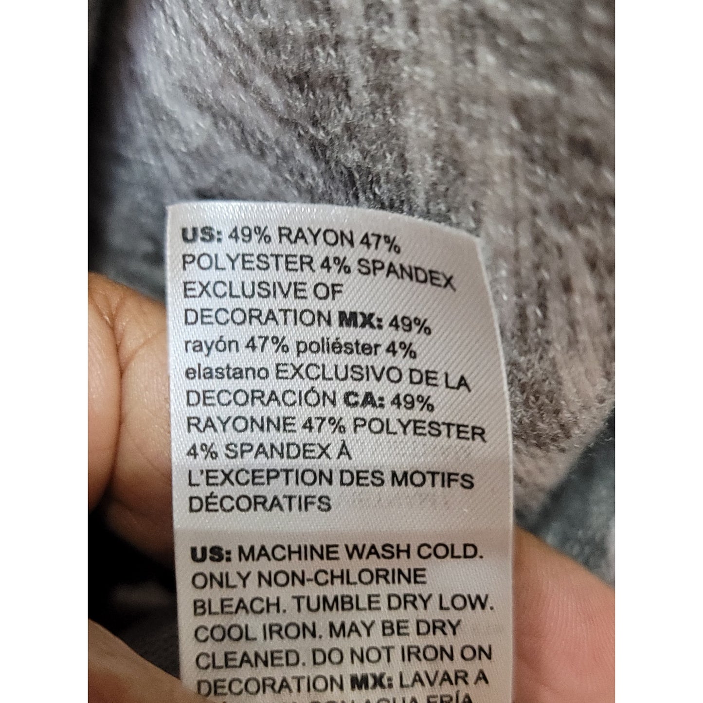 White House Black Market Sweater Women's Medium Gray Long Sleeve Pullover Print