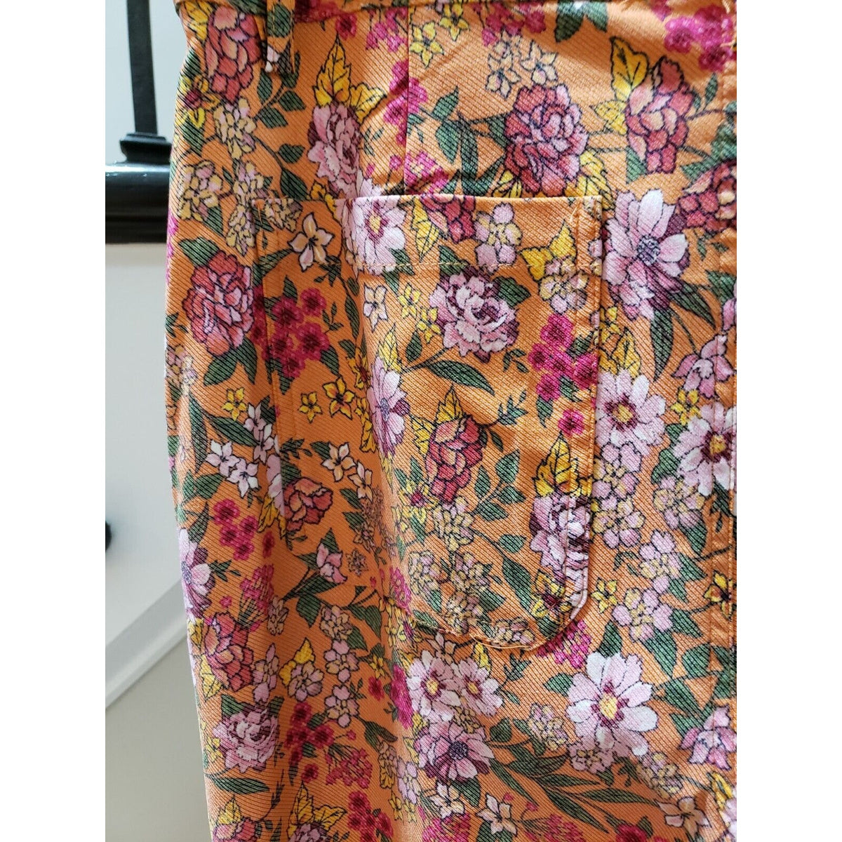 Adyson Parker Women's Multicolor Floral Cotton Casual Wide Leg Cropped Pants 10