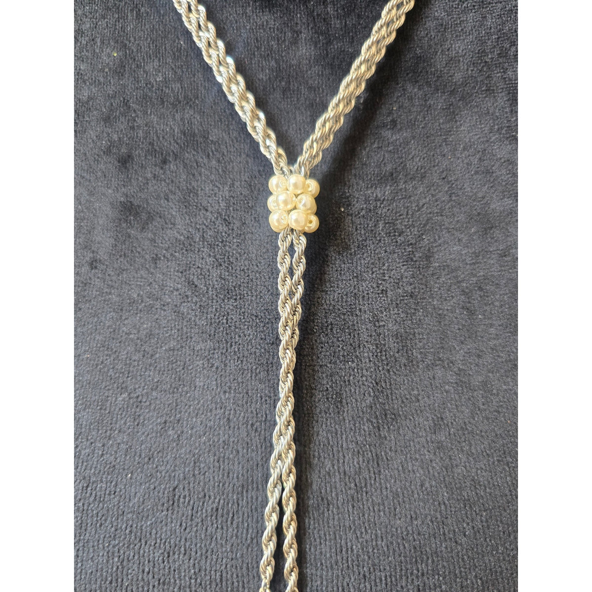 Liz Claiborne Turquoise Blue Beaded Long Lariat Tassel Drop Necklace