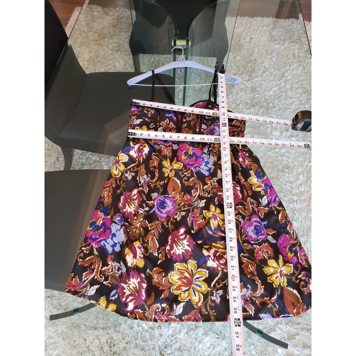 Xhilaration Fit & Flare Dress Women's Size XL Multi Floral Stretch Smocked