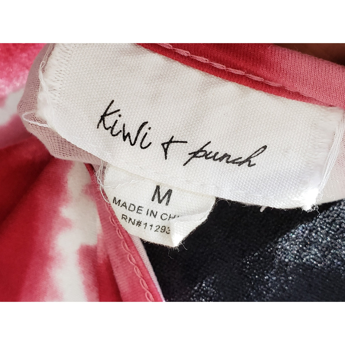 Kiwi & Punch Fit & Flare Dress Womens Size M Pink & White Round Neck Sleeveless