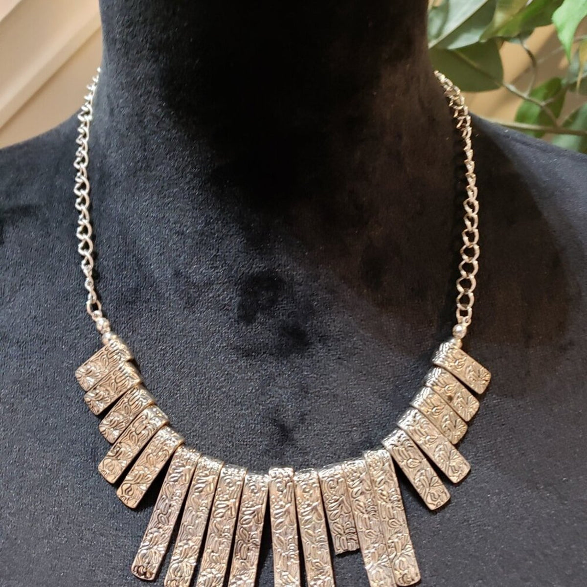 Womens Fashion Silver Long Stick Linked Chain Collar Necklace with Lobster Clasp