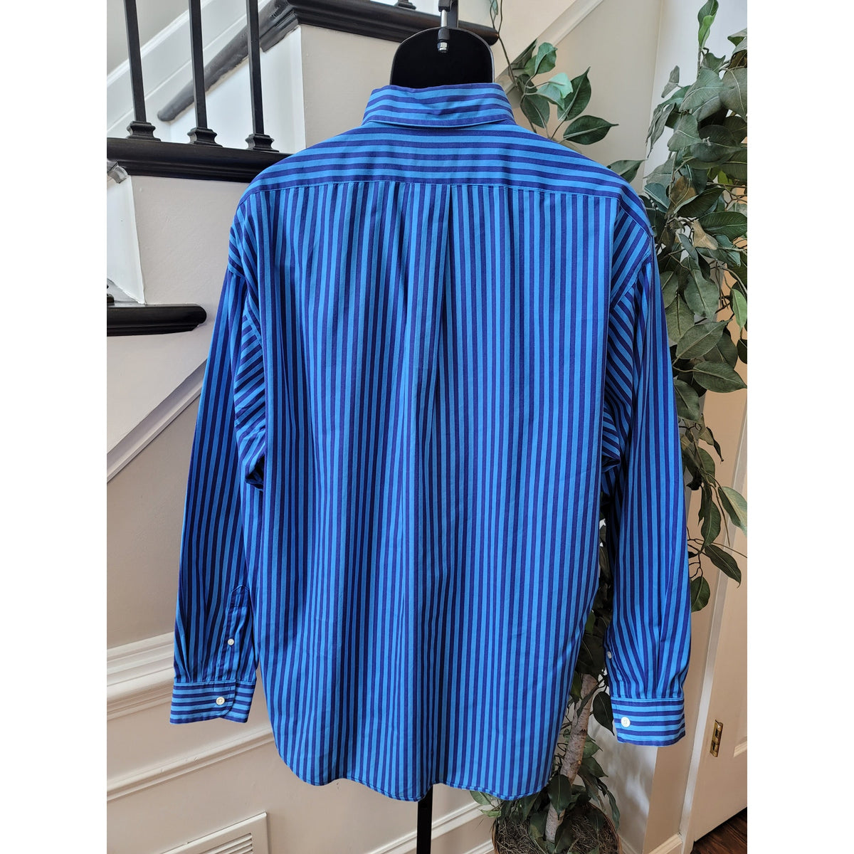 Ralph Lauren Jeans Co. Striped Button Down Shirt Men's Size XL Blue 100% Cotton