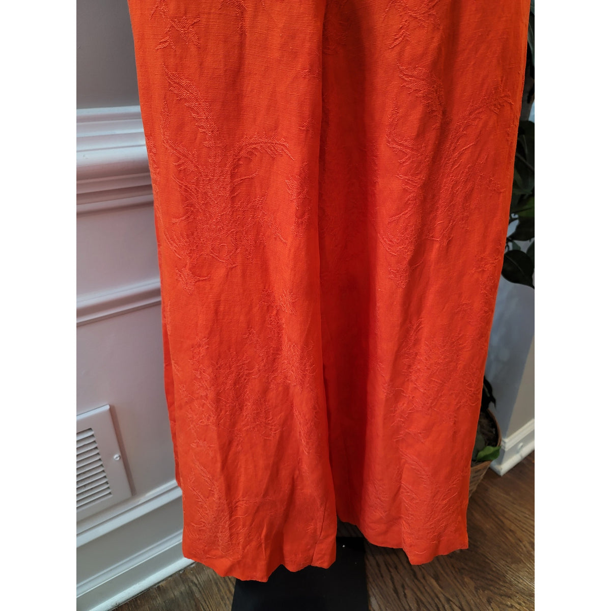 Anthropologie Elevenses Jumpsuit Women's Size US 8 Orange Halter Wide Leg Romper