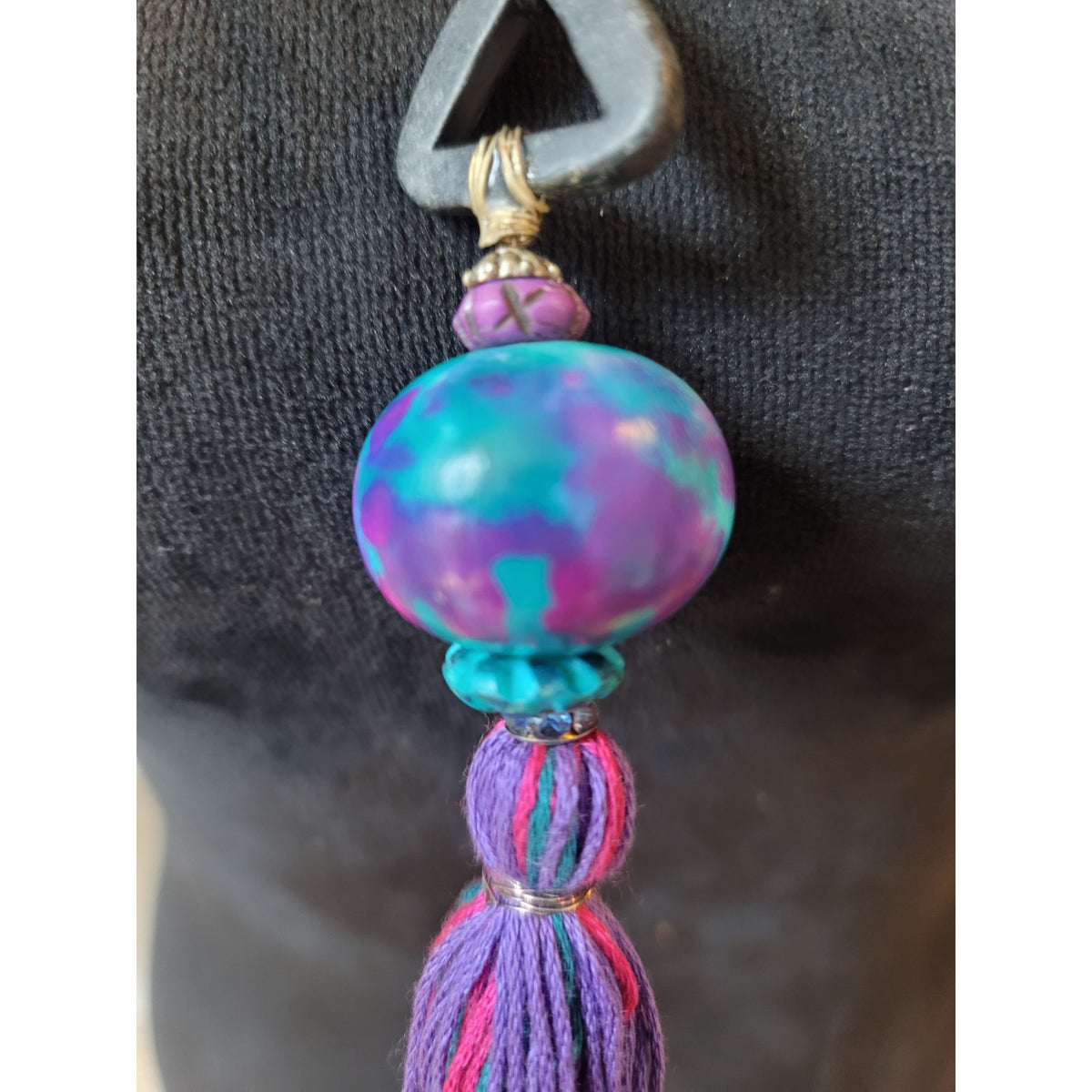 Women's Boho Long Pendant Necklace With Colorful Beads And Adjustable Cord Tie