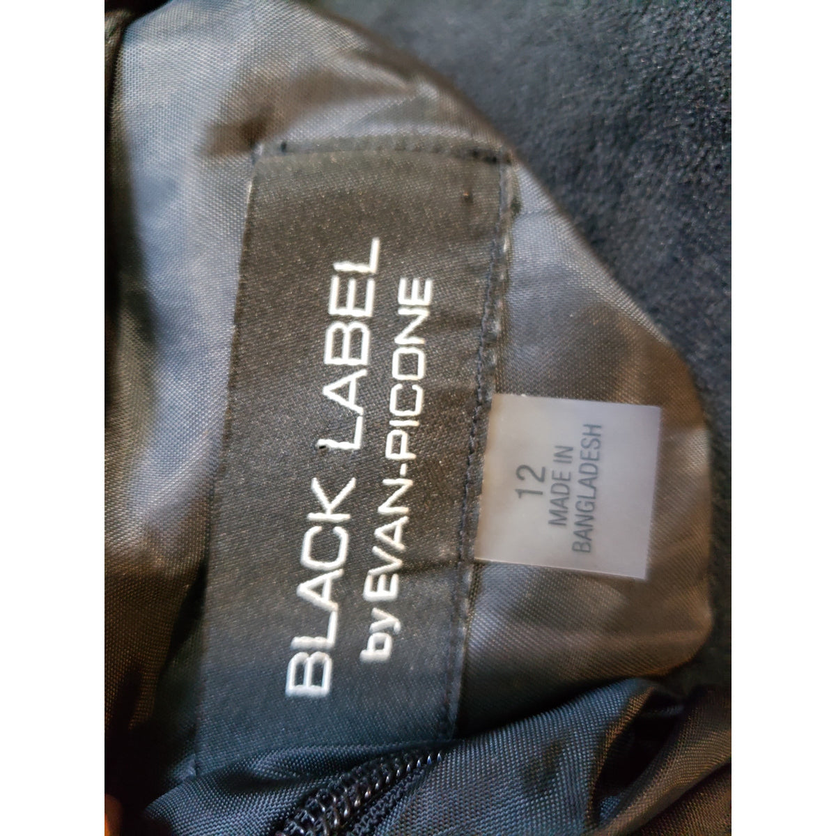 Black Label by Evan-Picone Dress Womens 12 Black White Sheath Career Office Lined