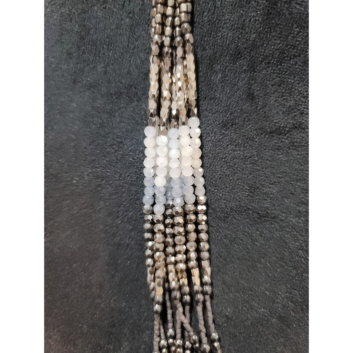 Women's Multi Strand Beaded Necklace With Faceted Beads And Lobster Clasp Design