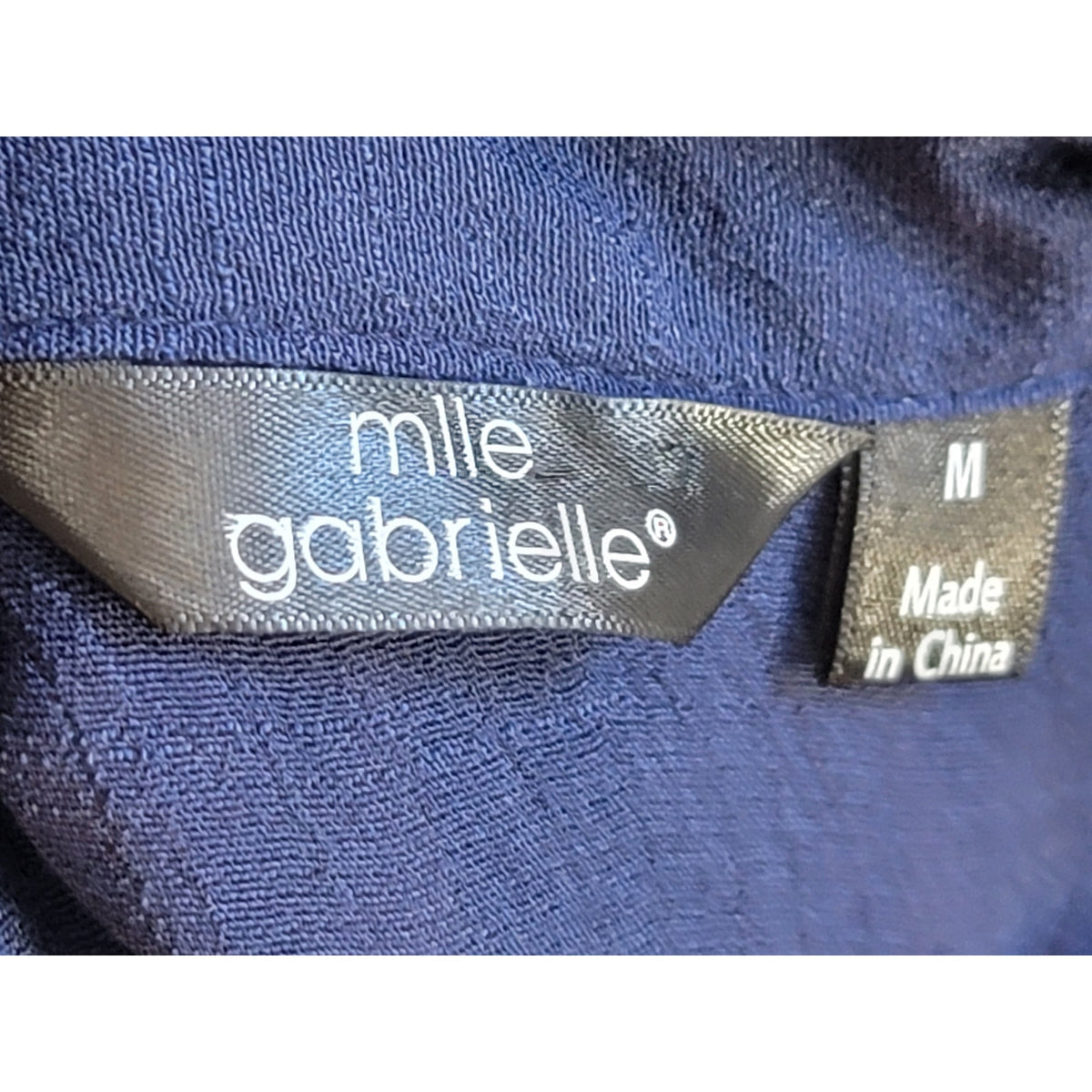 Mile Gabrielle Shirt Dress Womens Medium Navy Crinkled Collared Casual Button-Up