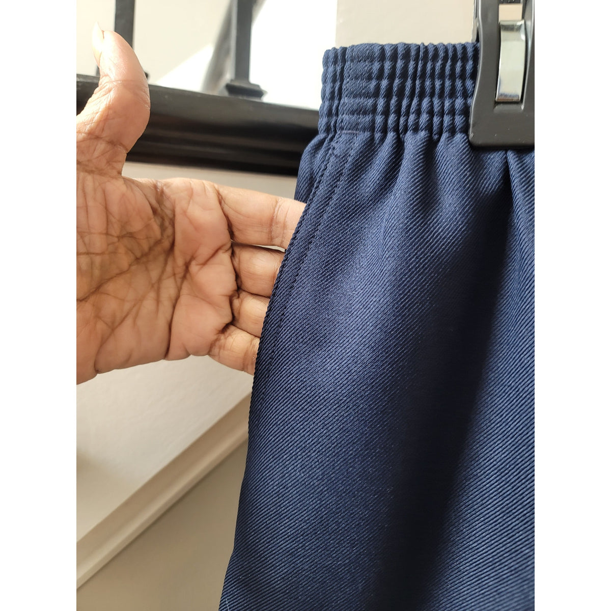 Alfred Dunner Pencil Skirt Women's Size 18 Blue Slash Pockets Back Vent Pleated