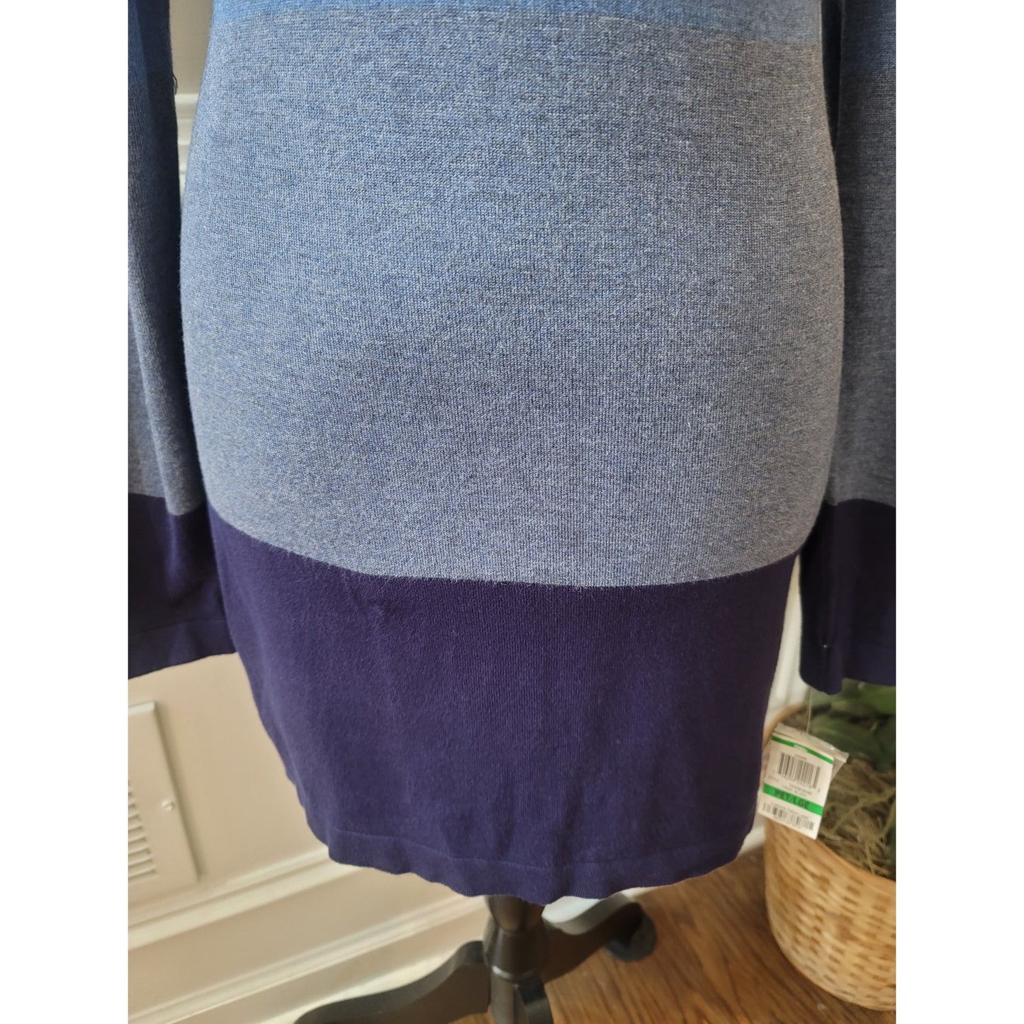 INC International Concepts Sweater Women's Size Petite Large Blue Tunic