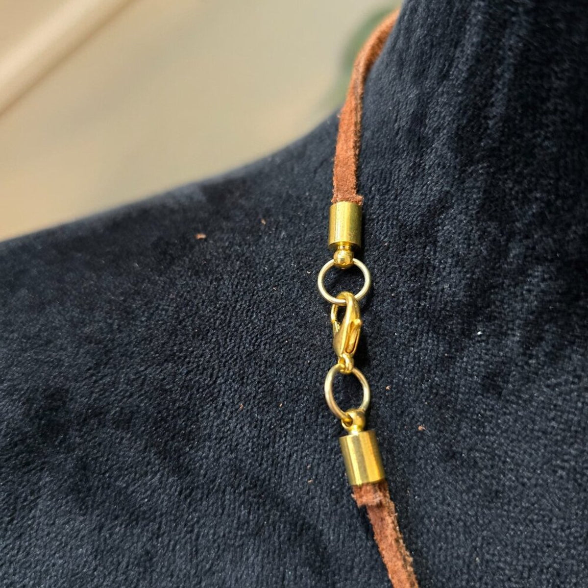 Womens Gold Tone Brass Circle Ethnic Tassel Necklace Jewelry with Lobster Clasp