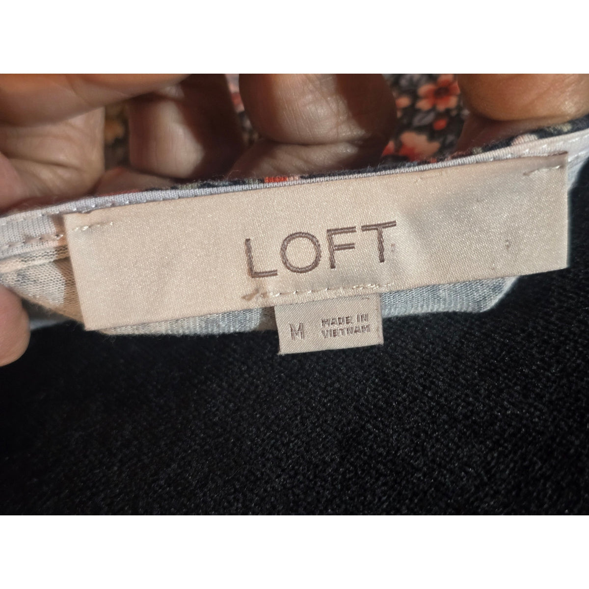 Loft Shift Dress Women's Medium Multicolor Floral Square Neck Flutter Sleeves