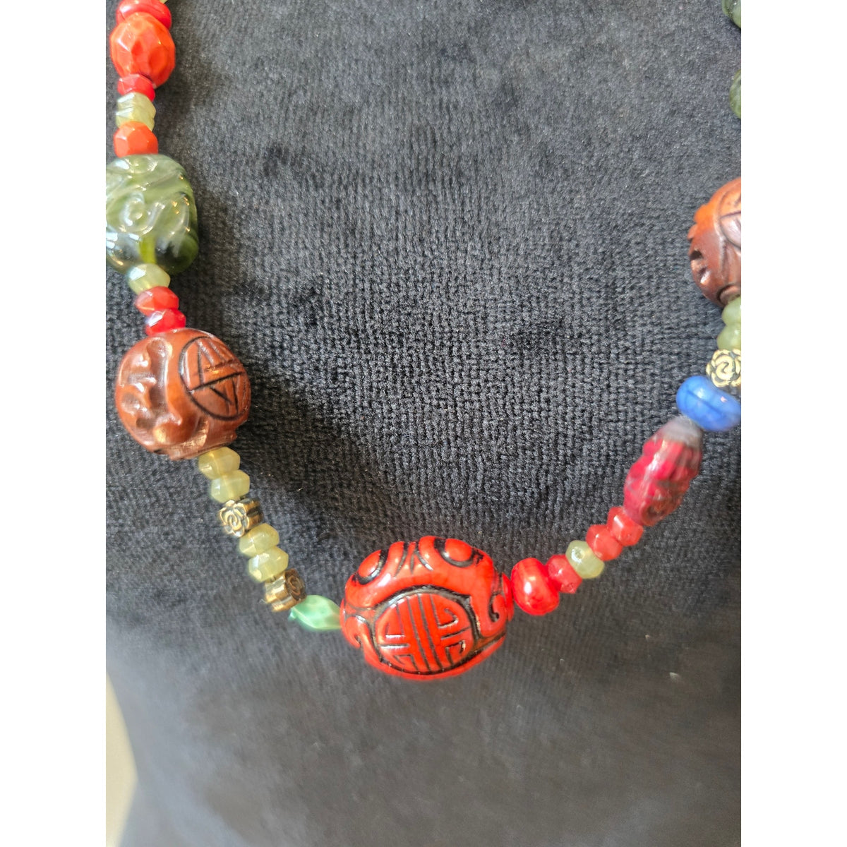 Monet Boho Multicolor Long Beaded Artisan Style Statement Necklace
