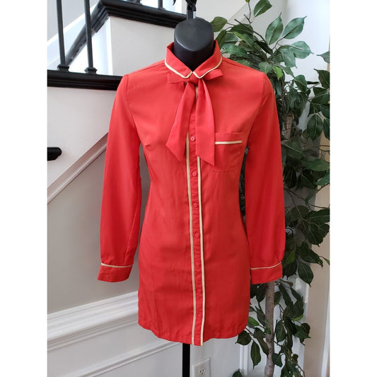 Cooperative Solid 100% Polyester Collared Long Sleeve Button Down Shirt XS
