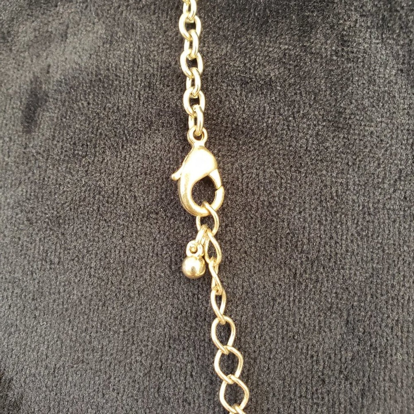 Womens Orange Tribal Beads Gold Tone Link Chain Statement Necklace Lobster Clasp