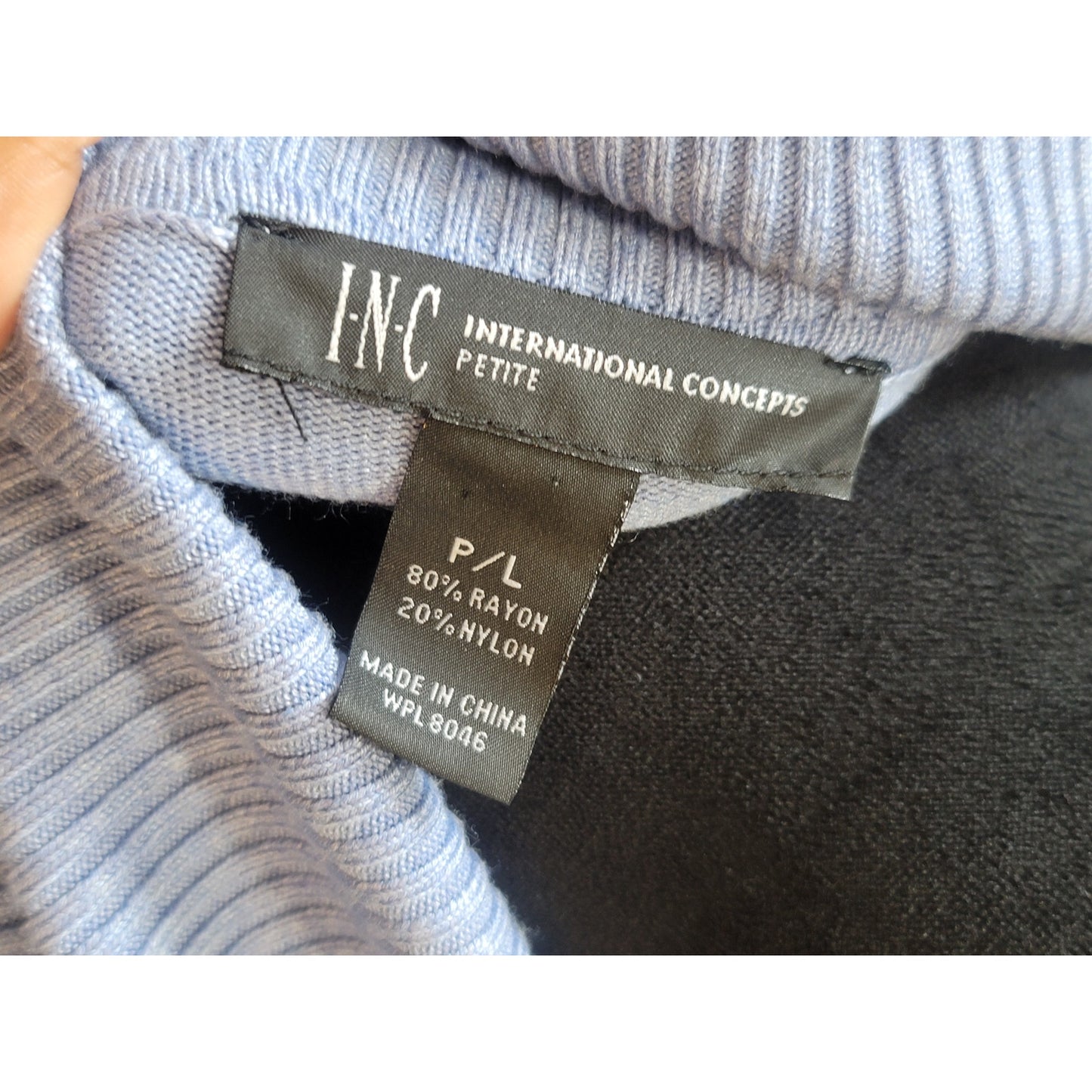 INC International Concepts Sweater Women's Size Petite Large Blue Tunic