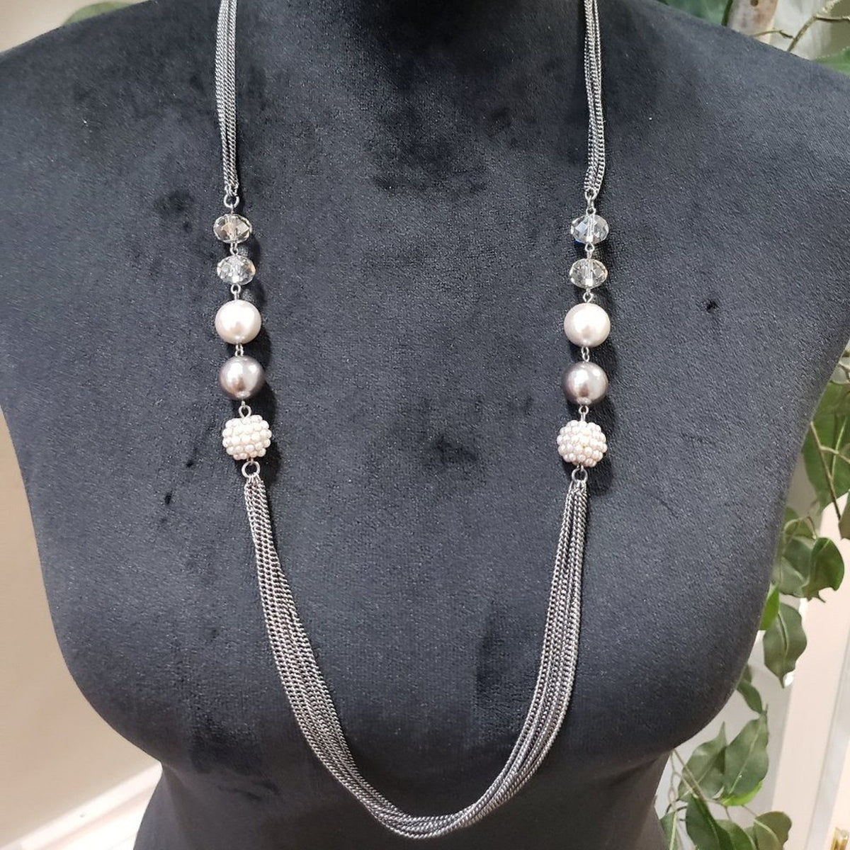 Womens Fashion Multi Beaded Teardrop Necklace Jewellery with Lobster Clasp