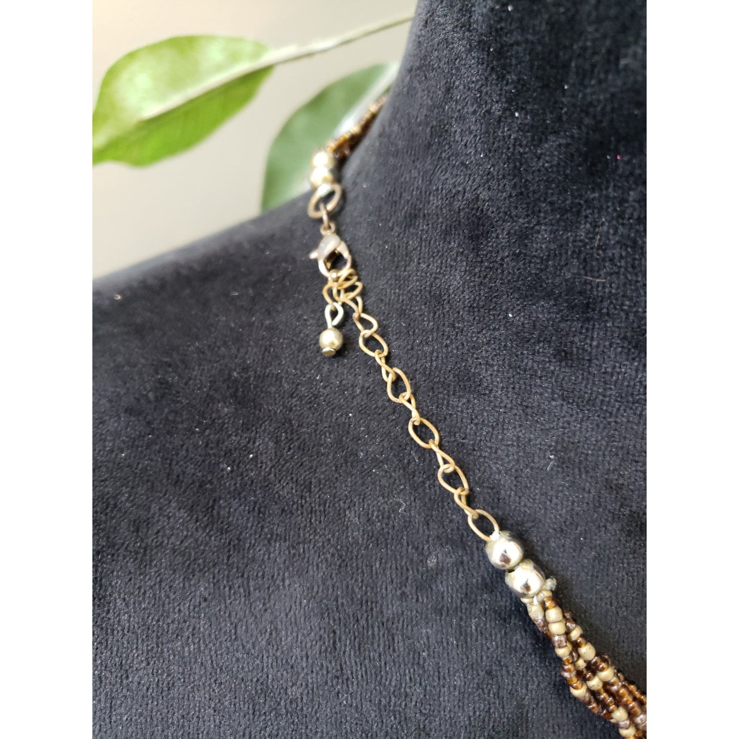 Women Fashion Boho Layered Chunky Multi Biwa Pearls Seed Beaded Necklace Jewelry