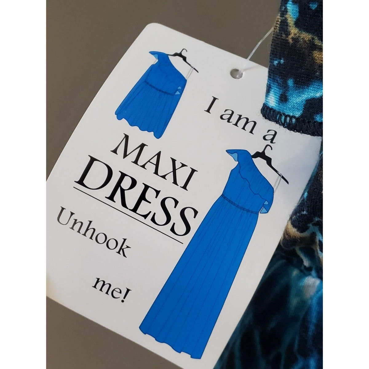 Mix & Co. Women's Blue Polyester One Shoulder Off Sleeveless Long Maxi Dress L