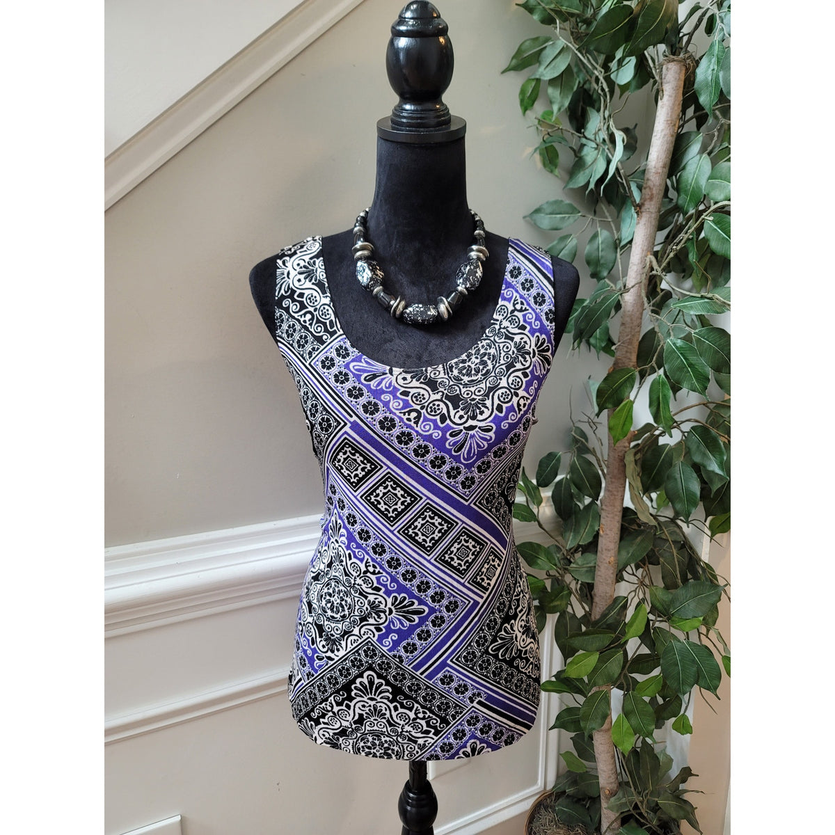 Travelers By Chico's Blouse Women's Size XL Multicolor Sleeveless Scoop Neck