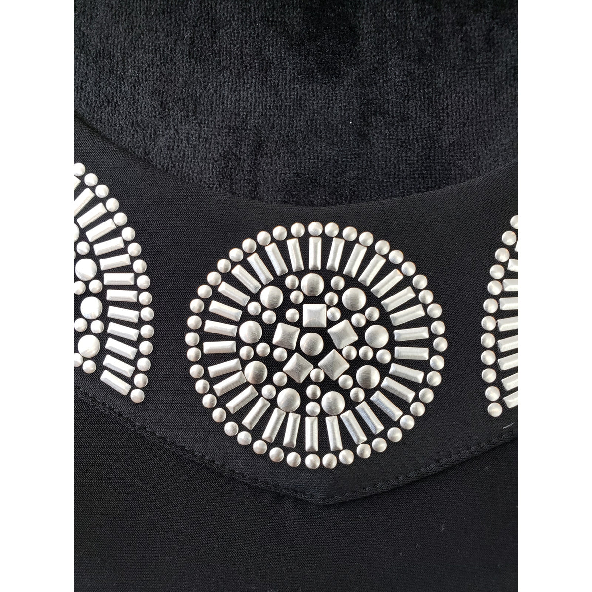White House Black Market Fit & Flare Dress Womens M Black Embellished Neckline
