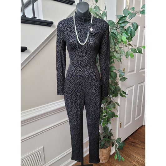 Lane Bryant Jumpsuit Women Size S Brown Metallic Wide Leg Long Sleeve Belted