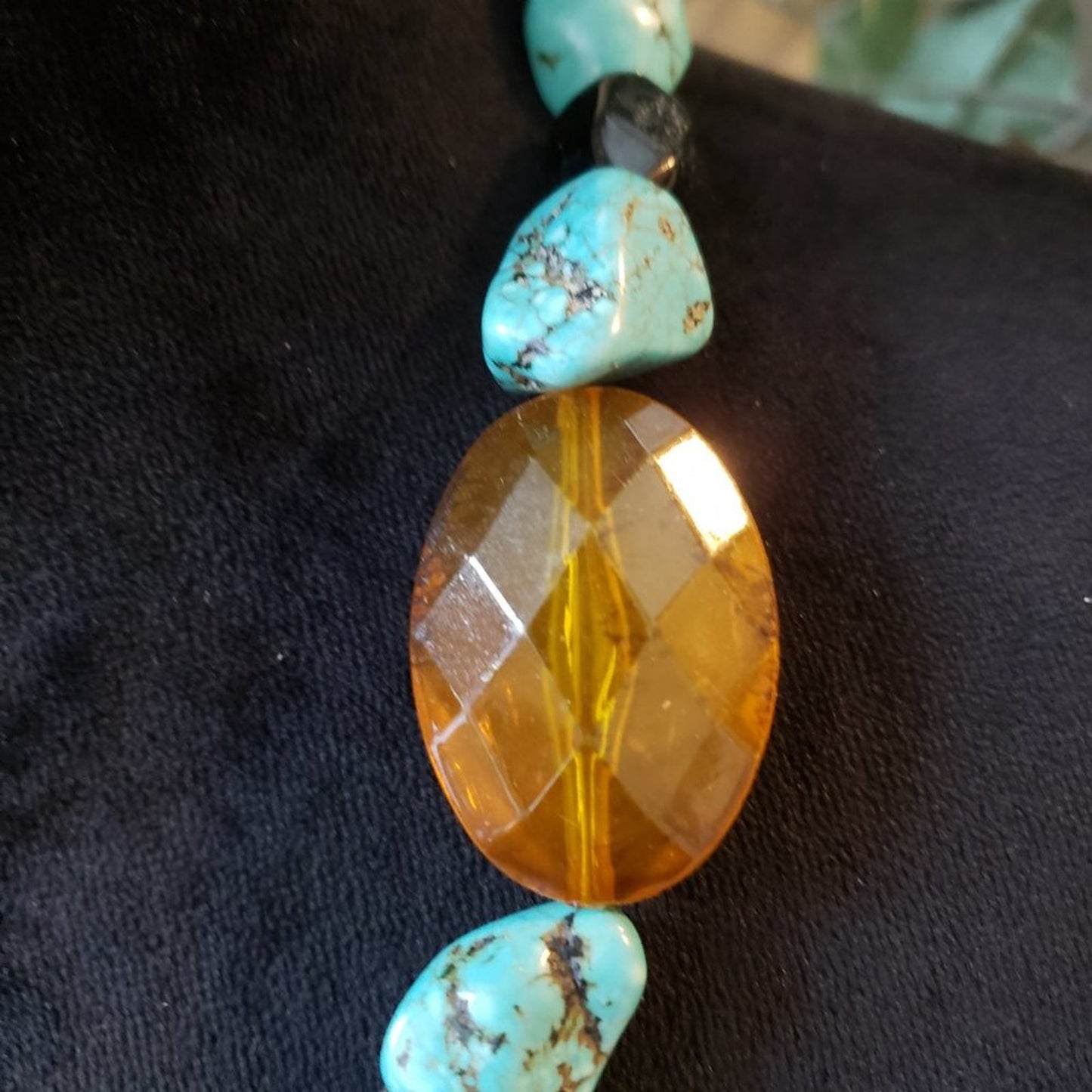 Women's Fashion Multicolor Stylish Gemstones Collar Necklace with Lobster Clasp