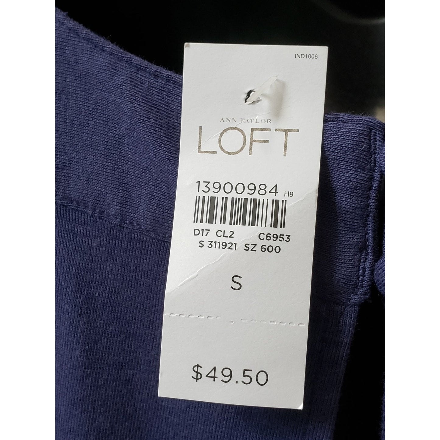 LOFT Sheath Dress Womens Small Blue Pleated Cotton Blend Sleeveless Round Neck
