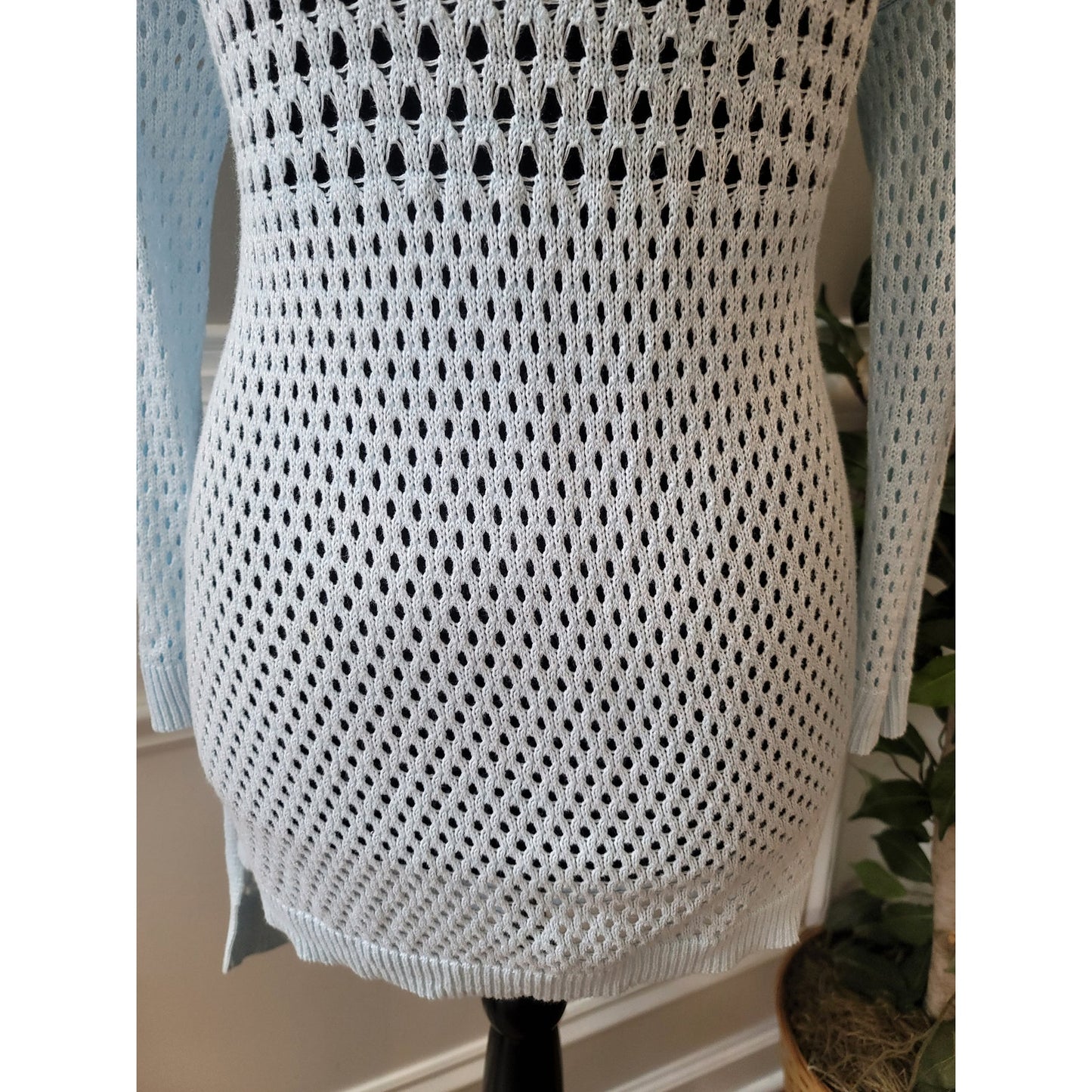 Xhilaration Sweater Women's Size XS White Long Sleeve Open Knit Pullover