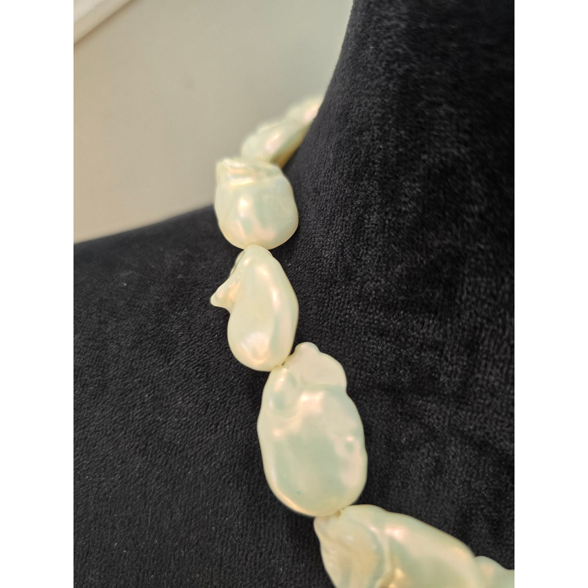 Cream Chunky Lightweight Beaded Statement Necklace Organic Style