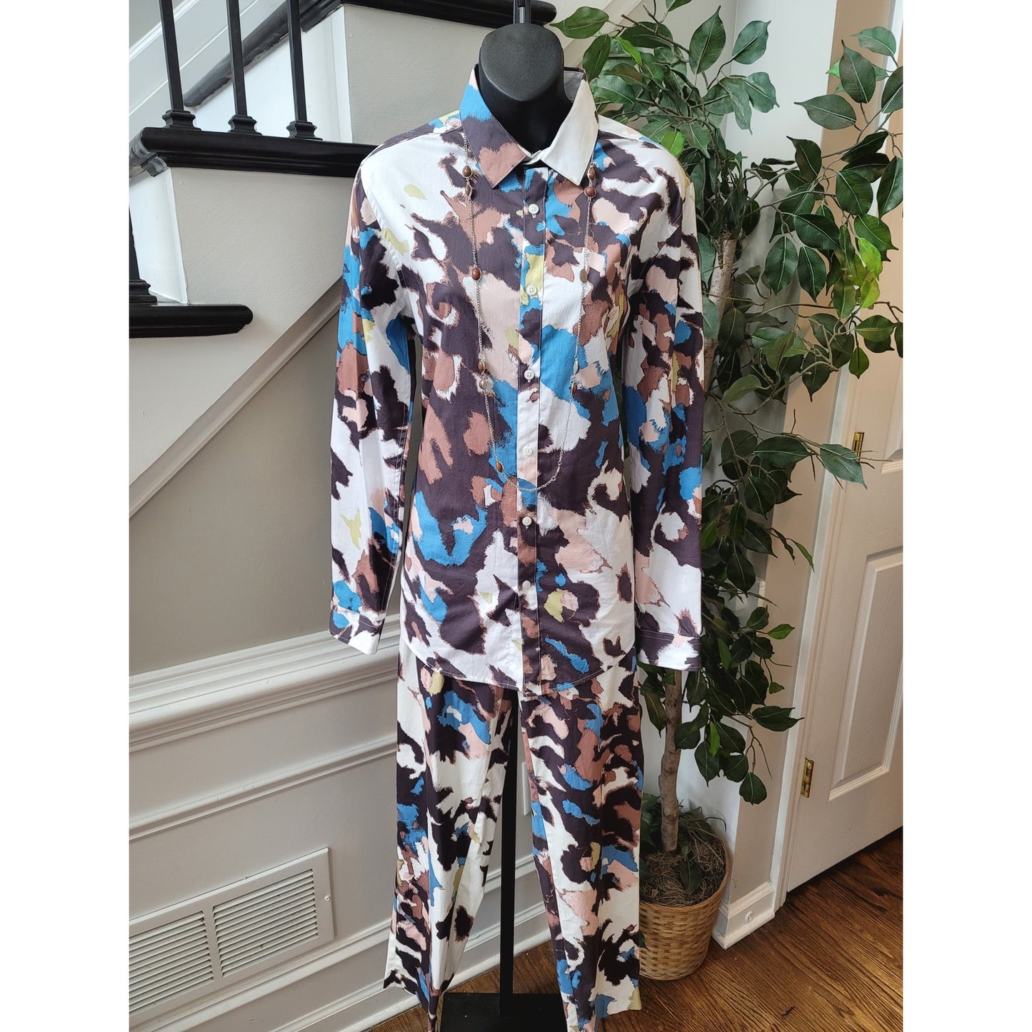 INC International Concepts 2 Piece Suit Womens Size Small Multicolor Long Sleeve