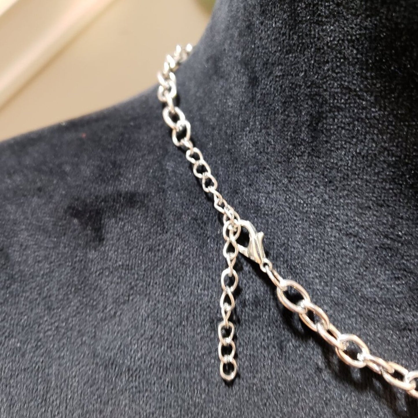 Womens Pink Bead Short Silver Double Chain Spring Daydream Necklace