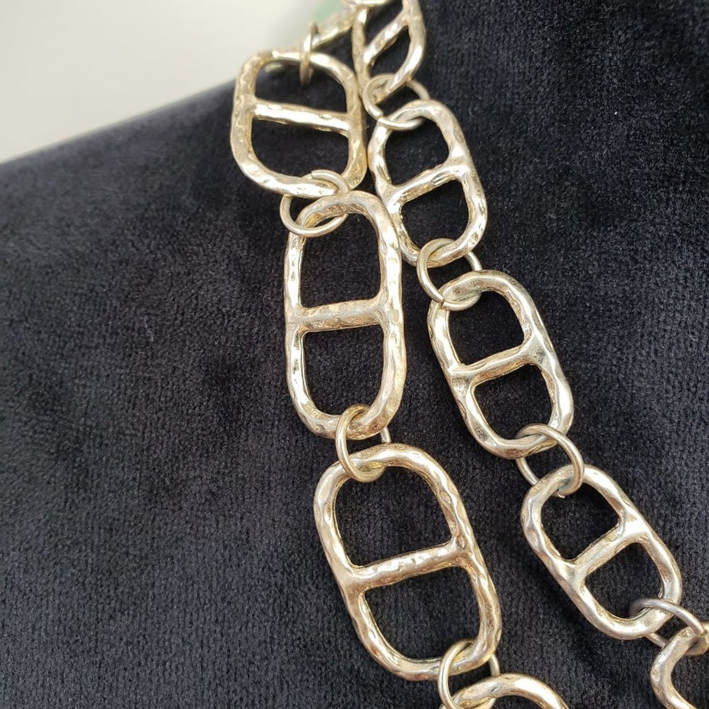 Charming Charlie Women Gold Tone Double Chunky Chain Necklace with Lobster Clasp