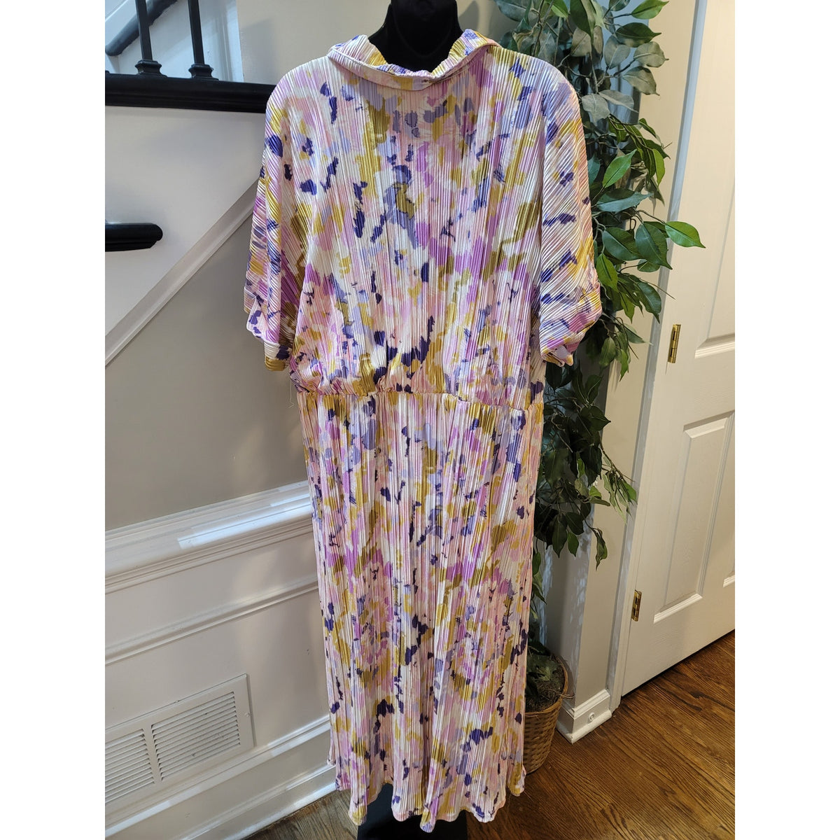 Madison+Hudson Maxi Dress Women's 3x Multicolored 100% Polyester Long Sleeve
