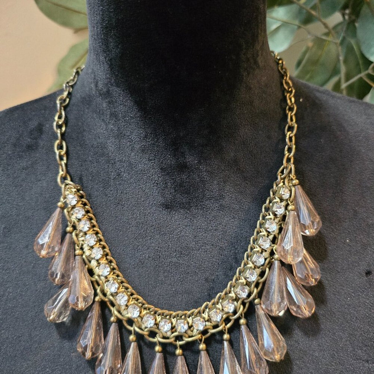 Womens Fashion Pink Carabella Crystal Chandelier Necklace with Lobster Clasp