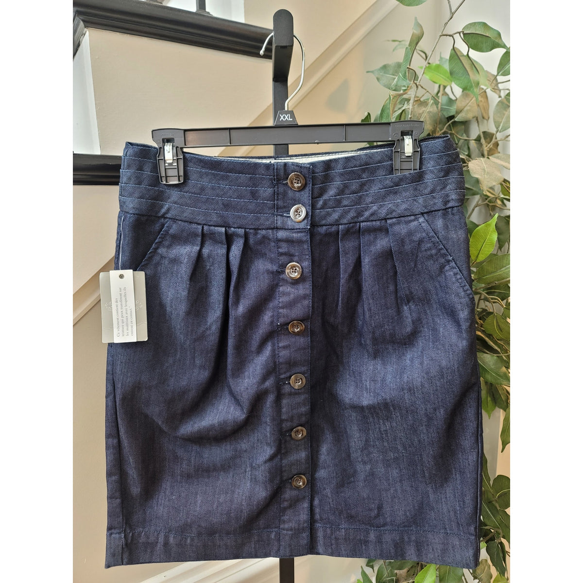 Pilcro & The Letterpress No 08 Mini Skirt Women's Size 8 Blue Denim Pleated