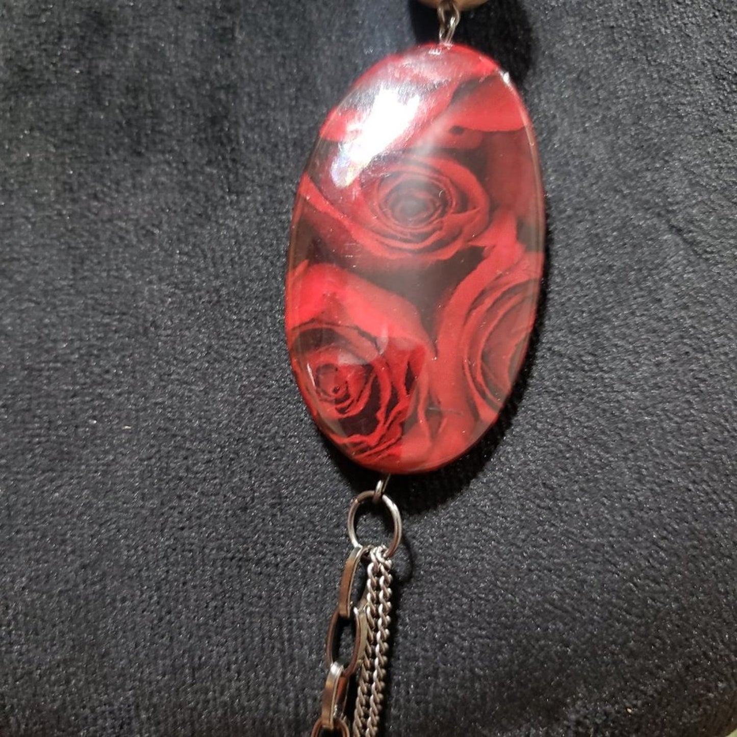 Premier Design Stone Mixed Media Silver Tone Adjustable Long Necklace w/ Lobster