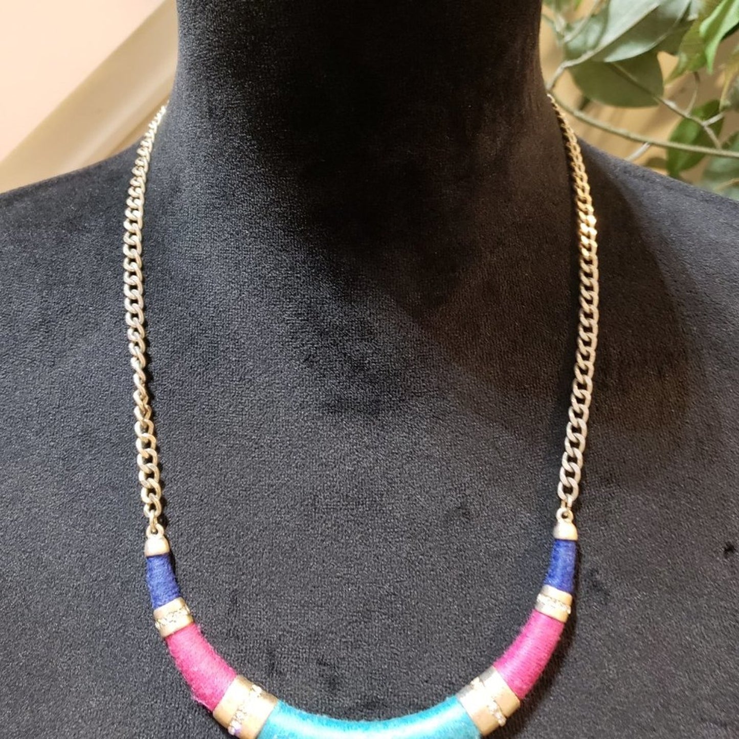 Womens Fashion Multicolor Cotton Thread Choker Collar Necklace w/ Lobster Clasp