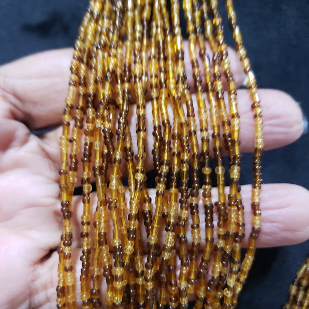 Women's Golden & Brown Multilayer Beaded Round Fashion Jewelry Necklace