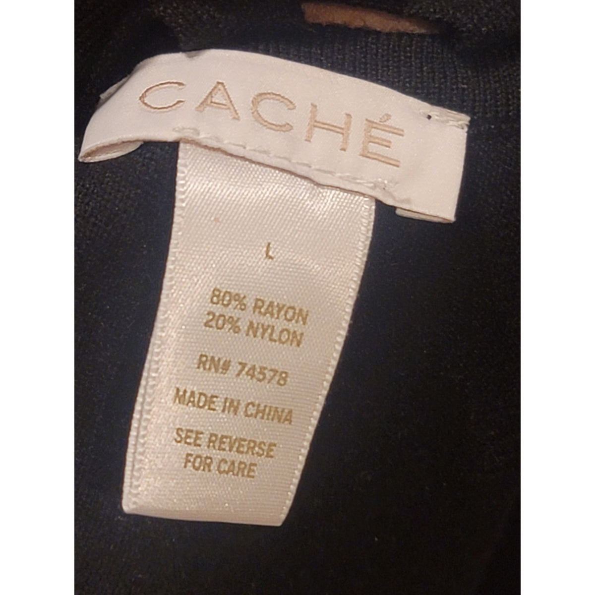 Cache Pullover Sweater Women's Large Black Strappy Back Scoop Neck Long Sleeve