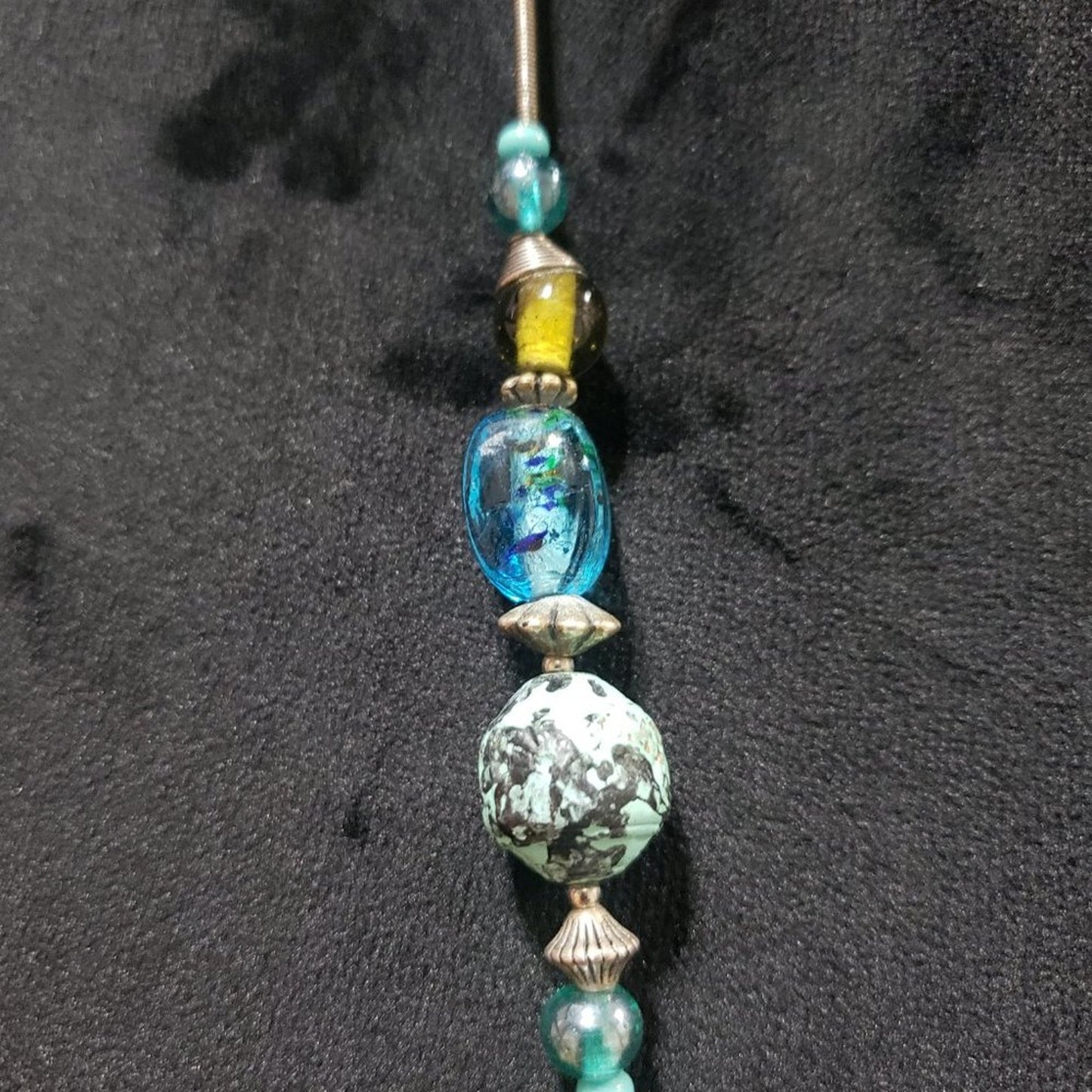 "Womens Fashion Long Gemstone Beaded Necklace with Lobster Clasp "+
