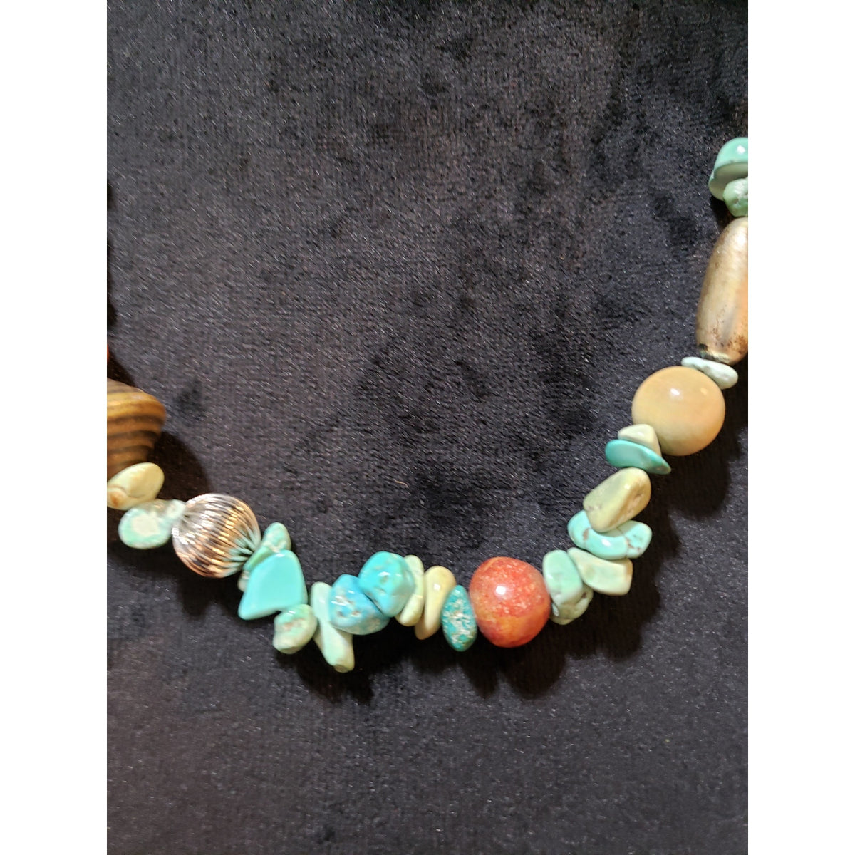 Womens Fashion Tribal Style Turquoise Amber Multi-Shape Beads Necklace Jewelry